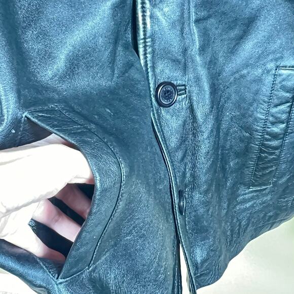 Ambition New York Black Leather Button Up Jacket Size S - Picture 3 of 13
